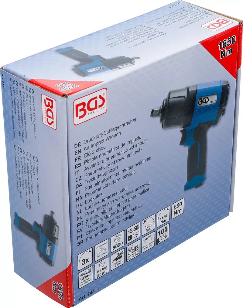 Lucht-slagmoersleutel - 1/2 - 1650 Nm by BGS technic, Black – product image