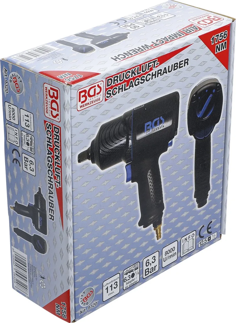 Lucht slagmoersleutel 1/2 1756 Nm von BGS technic, Schwarz – Produktbild