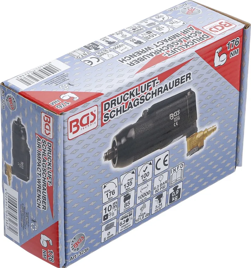 Lucht slagmoersleutel 3/8 Butterfly 135 Nm by BGS technic, Black – product image
