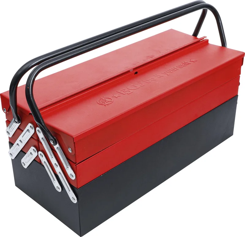 Metalen gereedschapskoffer inclusief gereedschappenassortiment 86 delig van BGS technic, Rood – productafbeelding