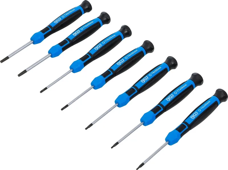 Micro schroevendraaierset - Torx - 7 delig van BGS technic, Blauw – productafbeelding
