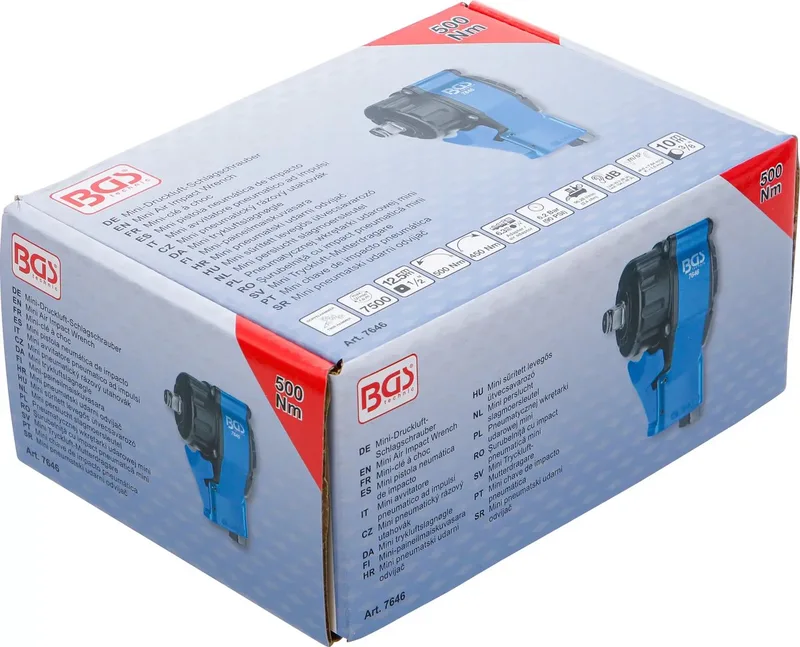 Mini perslucht slagmoersleutel - 1/2 - 500 Nm by BGS technic – product image
