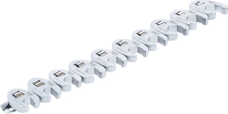 BGS Hahnenfußschlüssel-Satz Antrieb Innenvierkant 10 mm SW 10 - 19 mm 10-tlg. von BGS technic, Silber – Produktbild