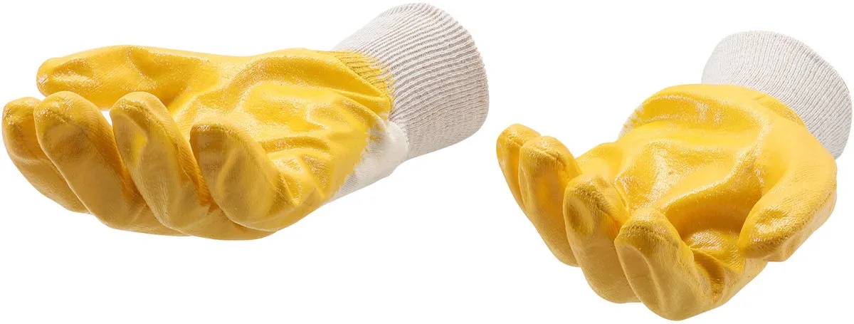 Nitril handschoenen från BGS technic, Geel – wit, 10 – produktbild