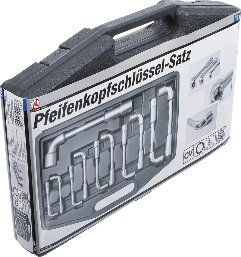 Pijpsleutel set van hoge kwaliteit chroom vanadiumstaal - 11-delig in kunststof koffer de BGS technic – image du produit