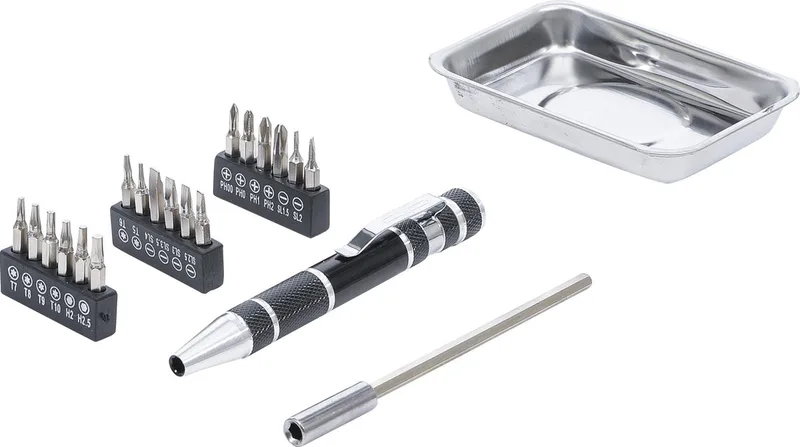 Precisie-schroevendraaier-bitset met magneetschaal 21 delig by BGS technic, Black – product image
