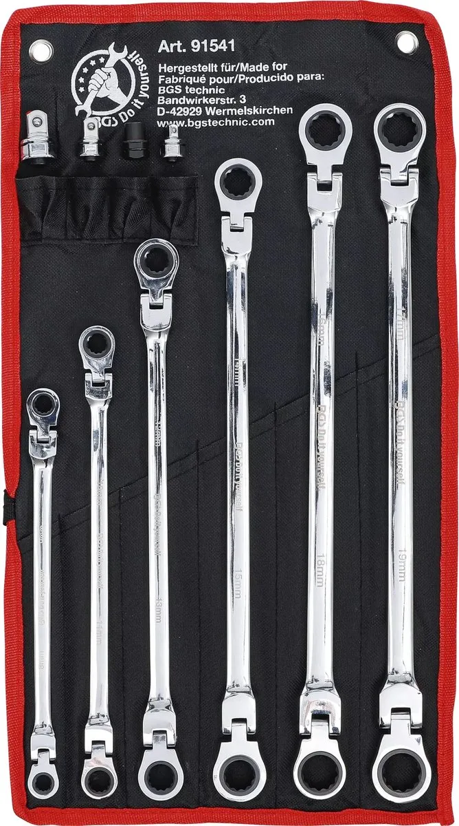 BGS Do it yourself Doppel-Ratschen-Gelenkschlüssel-Satz SW 8 - 19 mm 10-tlg. von BGS technic – Produktbild