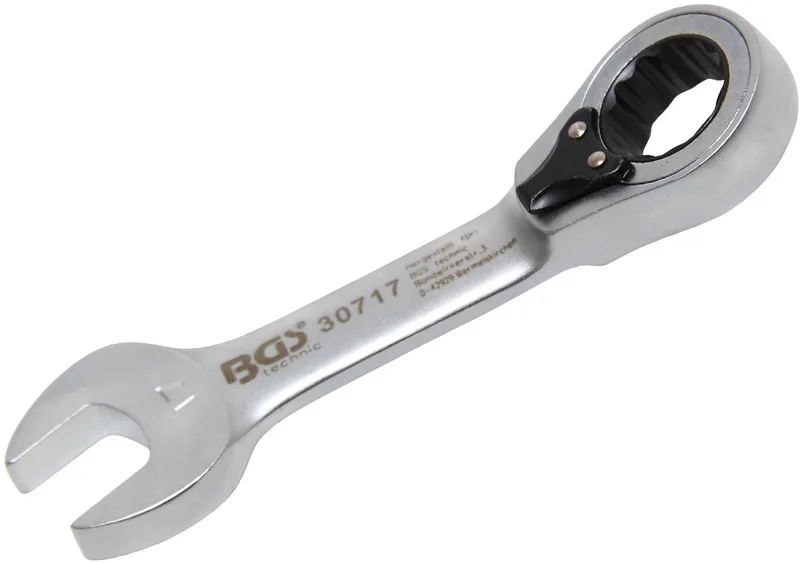 Ratel ringsteeksleutel - kort - omschakelbaar - 17 mm van BGS technic – productafbeelding