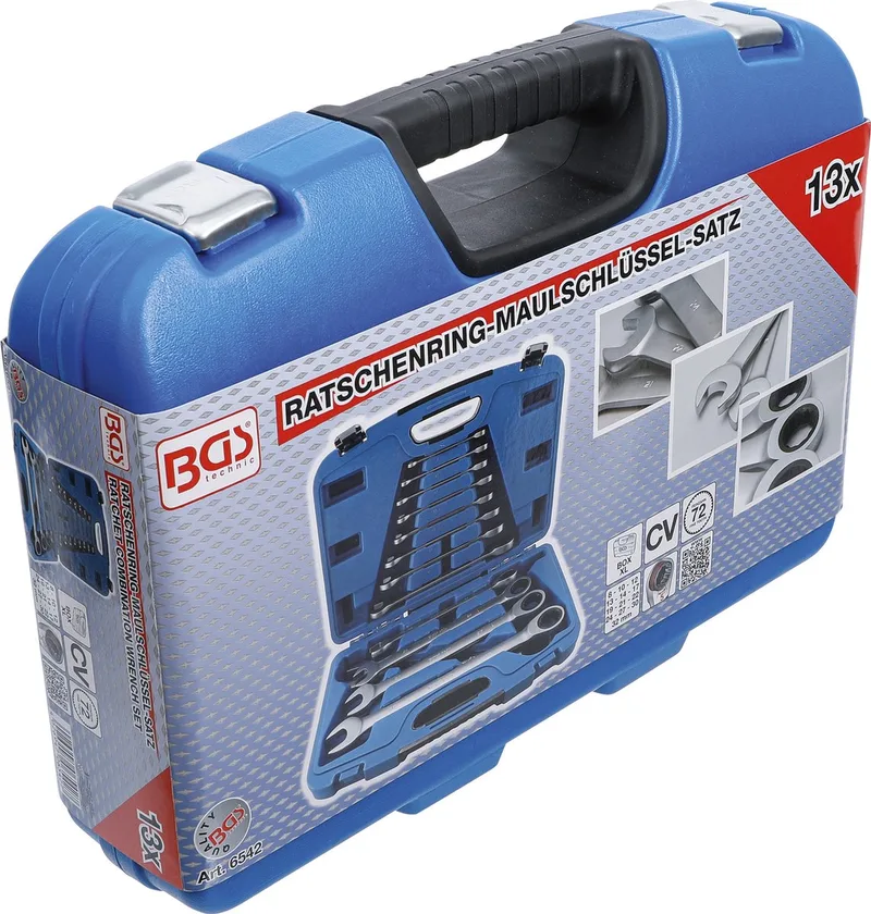 Ratel ringsteeksleutelset 8 - 32 mm 13 delig van BGS technic – productafbeelding