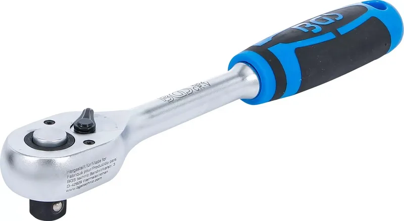 Ratelsleutel - rechte uitvoering - fijn vertand - 1/2 de BGS technic, Bleu – image du produit