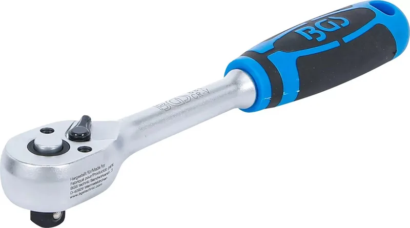 Ratelsleutel - rechte uitvoering - fijn vertand - 3/8 by BGS technic, Blue – product image