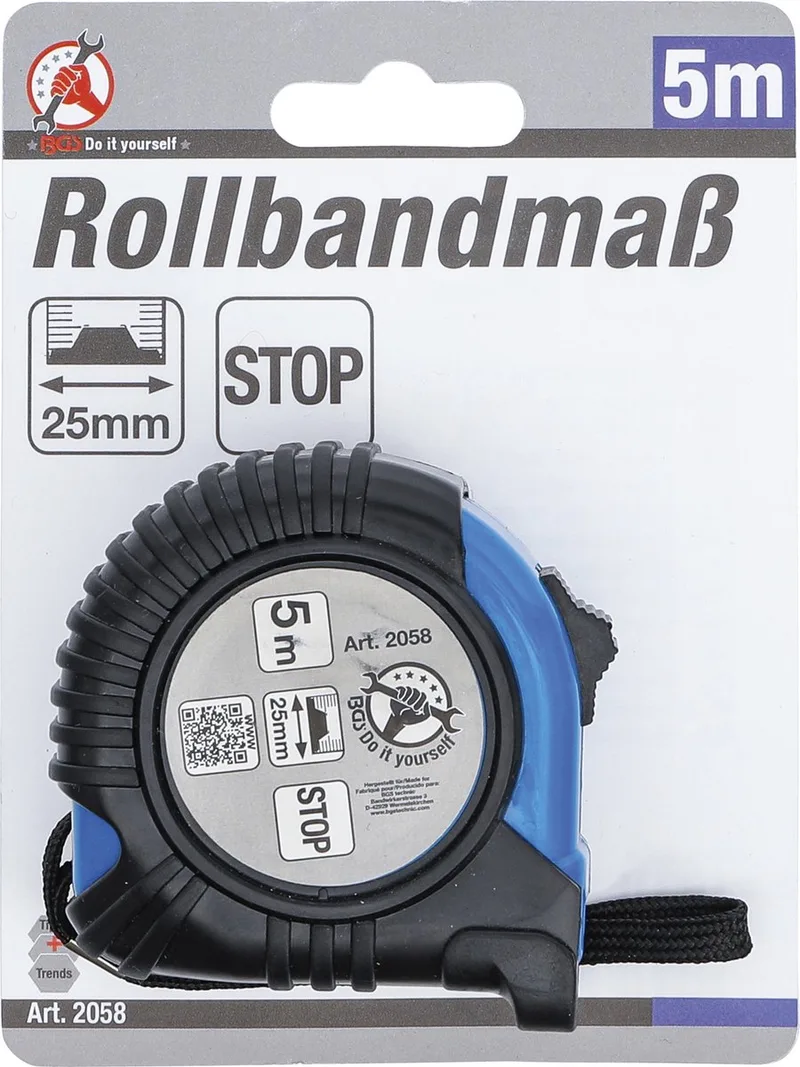 Rolmaat 5m - 25 mm BGS 2058 von BGS technic, Blau – Produktbild