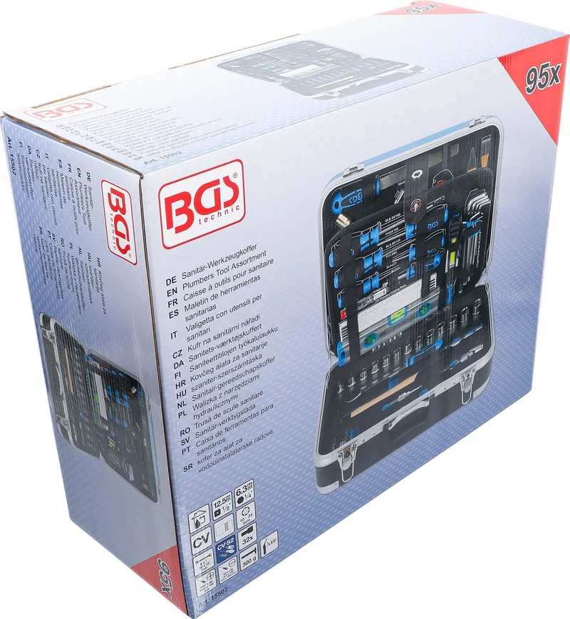 BGS Sanitär-Werkzeugkoffer 15502, 95-tlg. von BGS technic, Blau – Produktbild