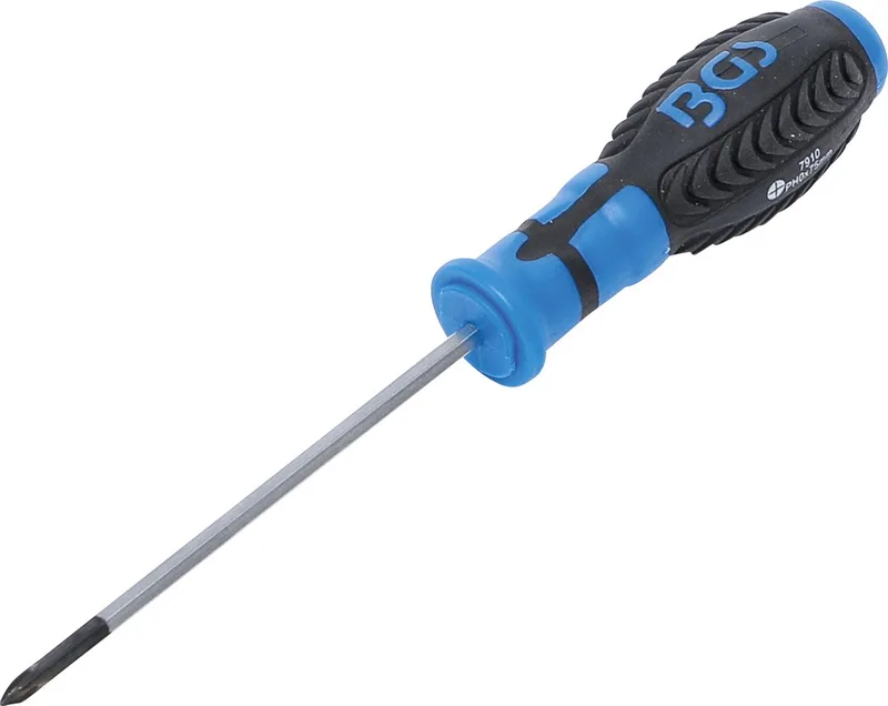 Schroevendraaier Kruiskop PH0 Bladlengte 75 mm - 7910 by BGS technic, Blue – product image