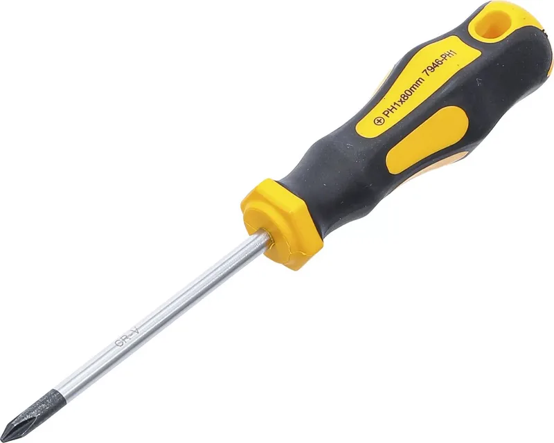 Schroevendraaier - kruiskop PH1 - Meslengte 80 mm de BGS technic, Jaune – image du produit