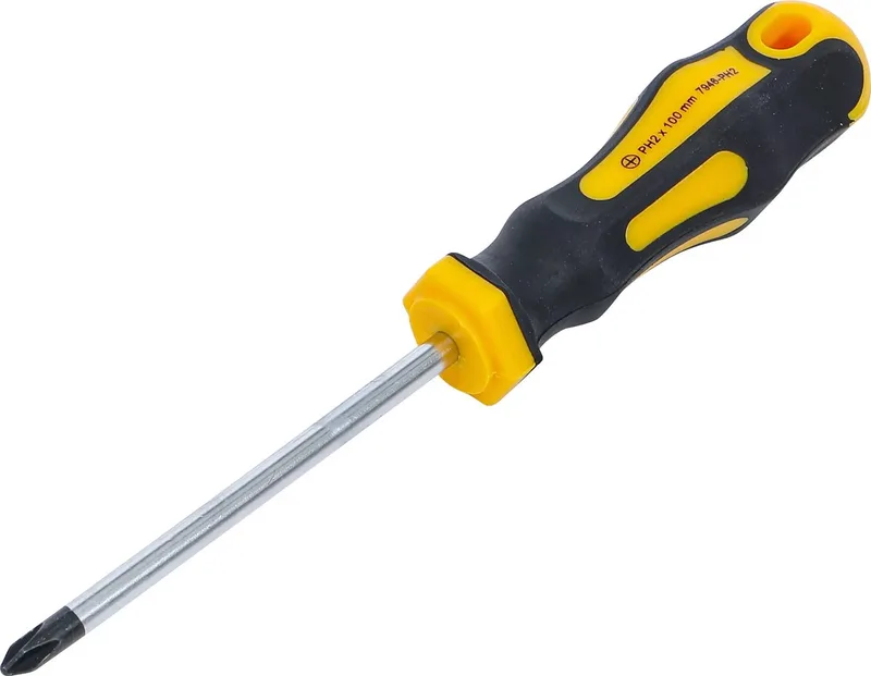 Schroevendraaier - kruiskop PH2 - Meslengte 100 mm by BGS technic, Yellow – product image