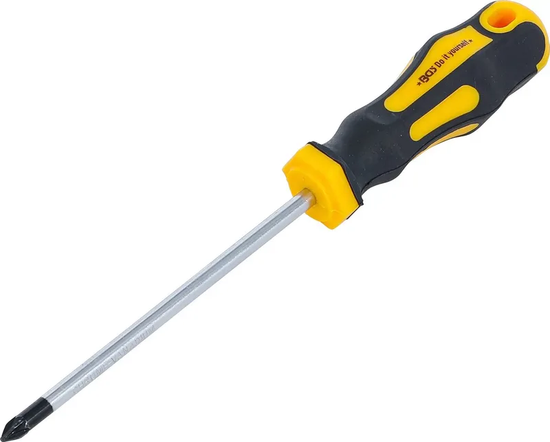 BGS Do it yourself Schraubendreher Kreuzschlitz PZ2 Klingenlänge 125 mm von BGS technic, Schwarz – Produktbild
