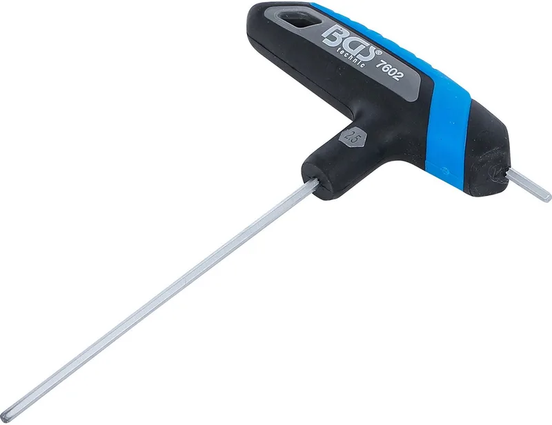 Schroevendraaier met T-greep - binnenzeskant - 2,5 mm van BGS technic, Blauw – productafbeelding
