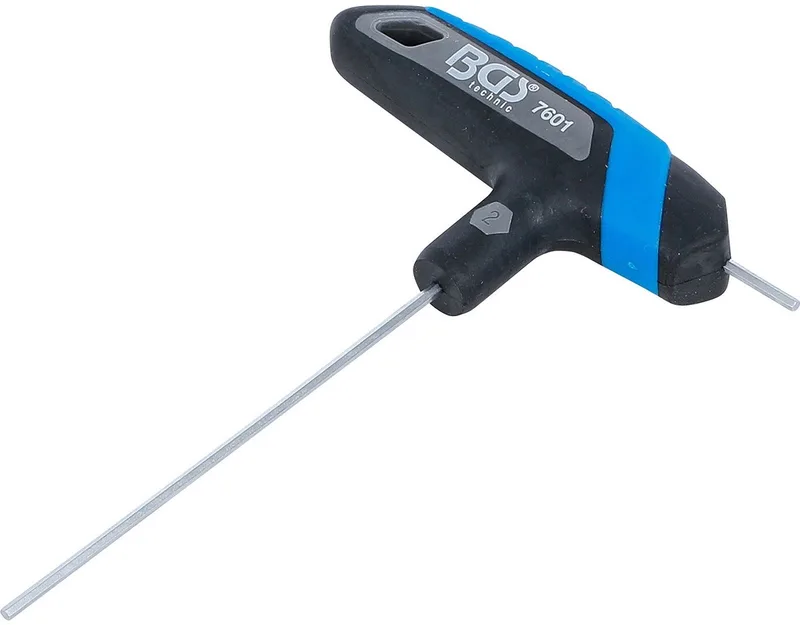 Schroevendraaier met T-greep - binnenzeskant - 2 mm de BGS technic, Bleu – image du produit