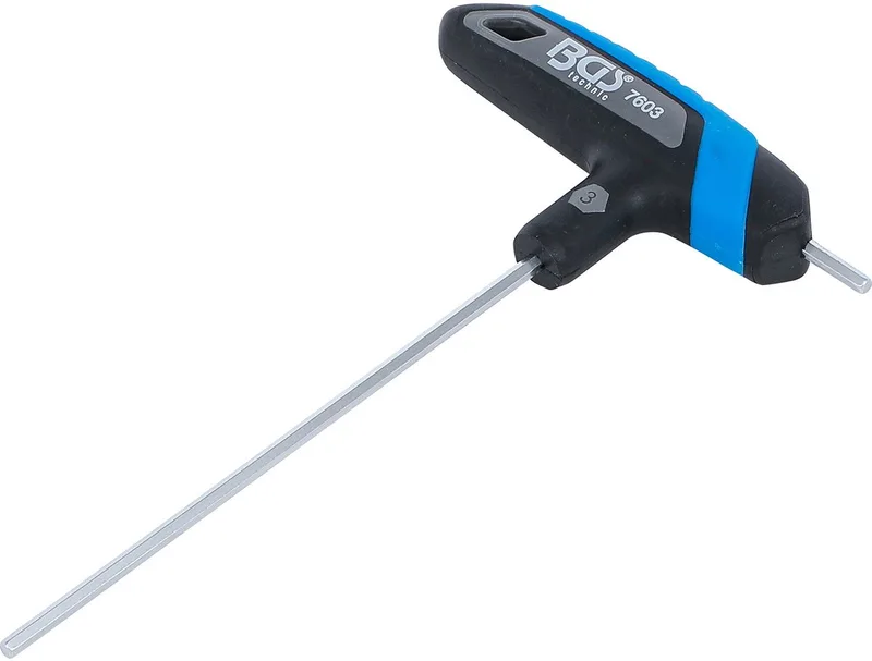 Schroevendraaier met T-greep - binnenzeskant - 3 mm by BGS technic, Blue – product image