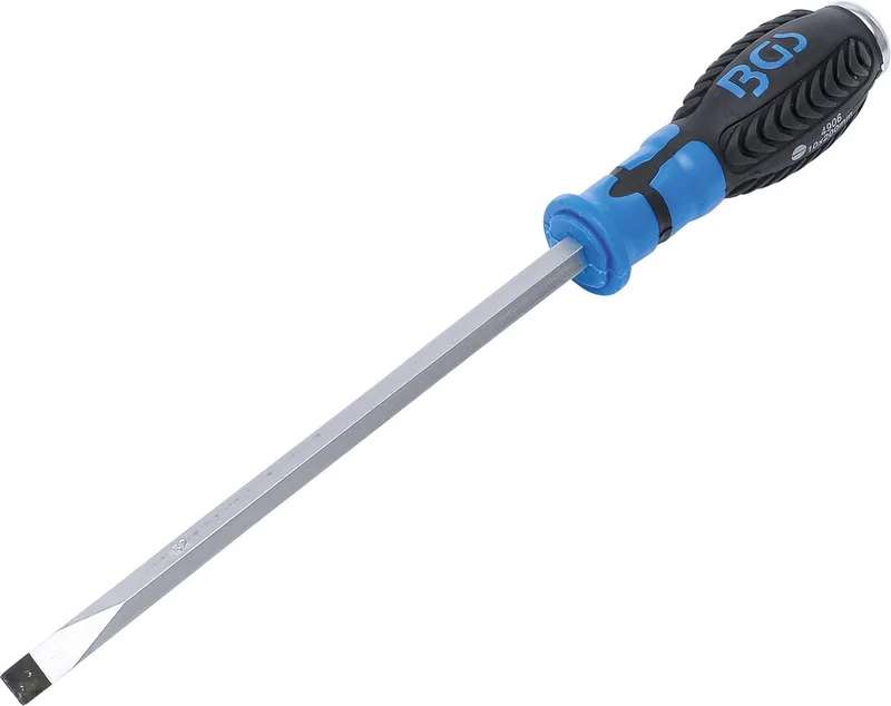 Schroevendraaier Platkop 10 mm Bladlengte 200 mm - 4906 von BGS technic, Blau – Produktbild