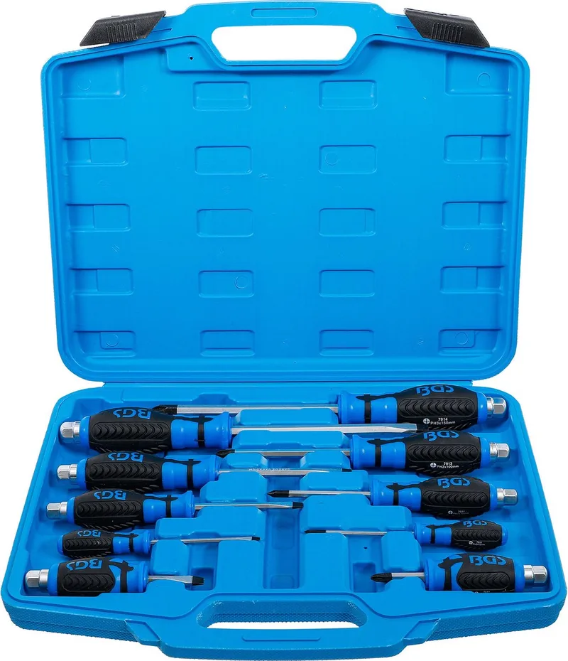 BGS Schraubendreher-Satz 7897, 10-tlg. von BGS technic, Blau – Produktbild