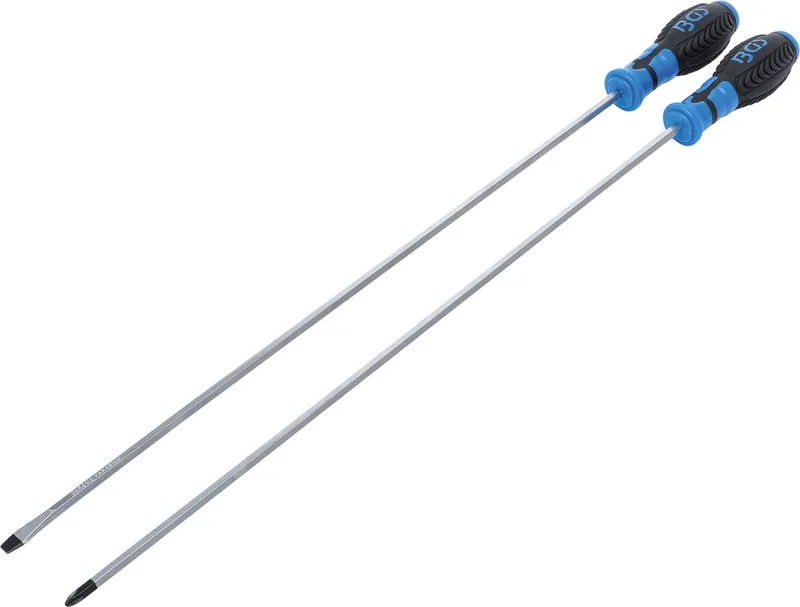 Schroevendraaierset extra lang kruiskop PH en sleuf 2 delig de BGS technic, Noir, Bleu – image du produit
