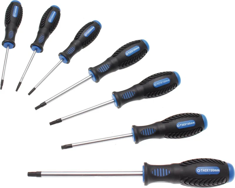 Schroevendraaierset T-profiel (voor Torx) met boring T10 - T40 7-delig - 7841 by BGS technic, Silver – product image