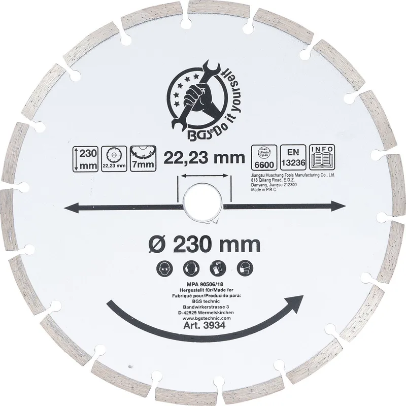 Segment-doorslijpschijf Ø 230 mm de BGS technic – image du produit