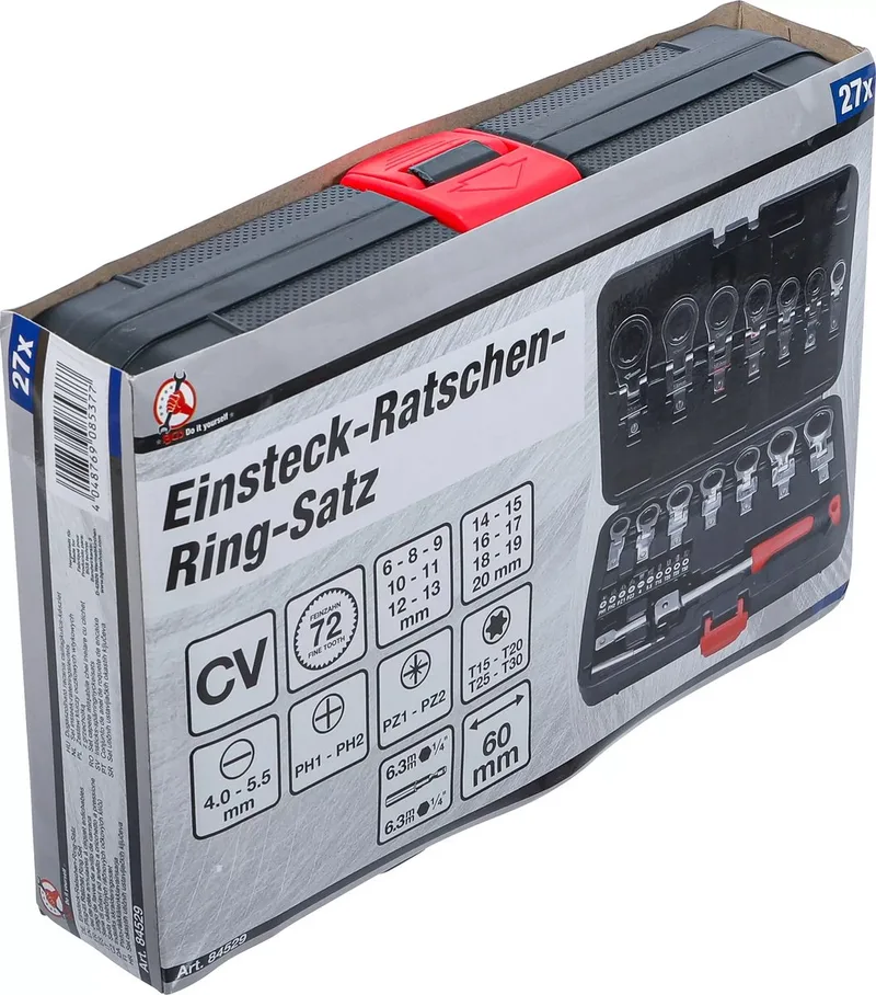 Set insteek-ratelringsleutels en bitset - 6 - 20 mm - 27 delig von BGS technic – Produktbild