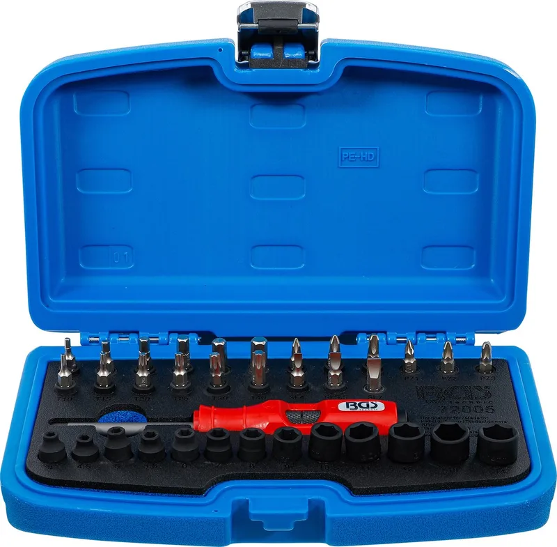 Slag- schroevendraaierset Aandrijving Buitenvierkant 6,3 mm (1/4") 36-delig. - 72005 de BGS technic, Noir – image du produit