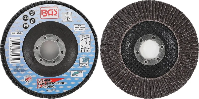 BGS Fächer-Schleif-Scheibe Ø 115 mm K 80 von BGS technic – Produktbild