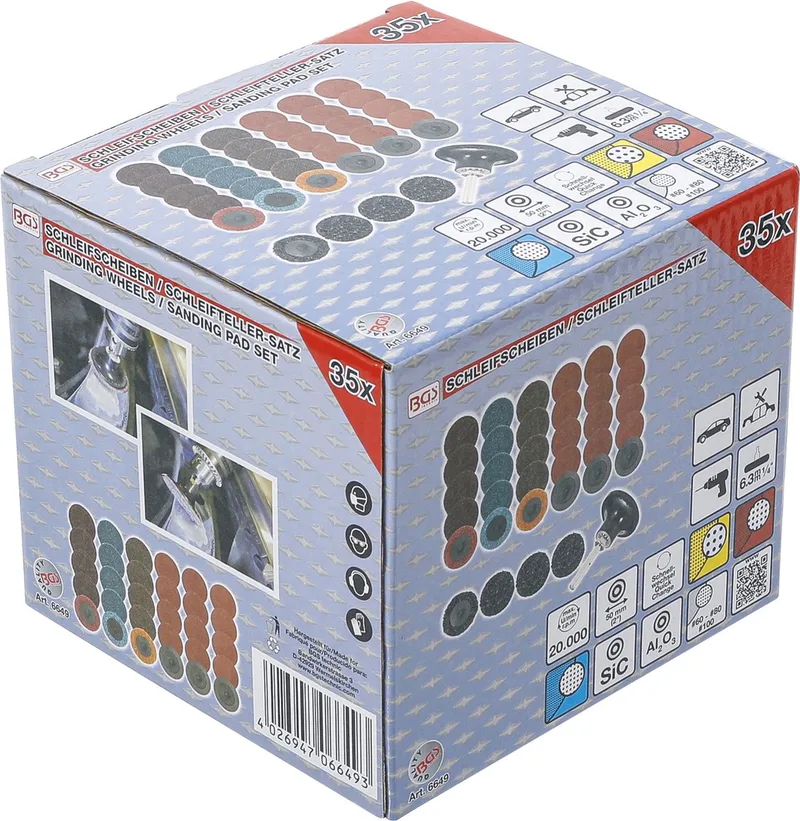 Slijpschijf/steunschijf-set 50 mm, 35 delig by BGS technic – product image