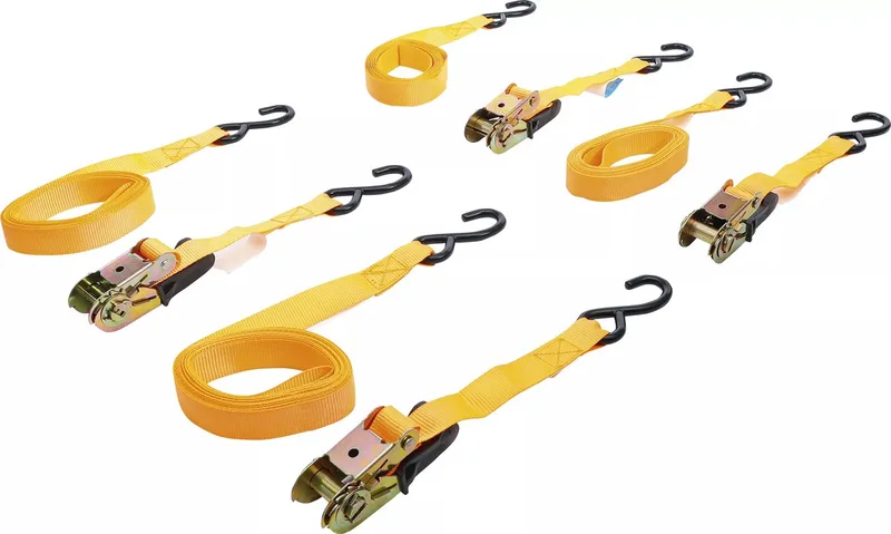 BGS Do it yourself Knarren-Spannband-Satz mit schweren Haken 5 m x 25 mm 4-tlg. von BGS technic – Produktbild