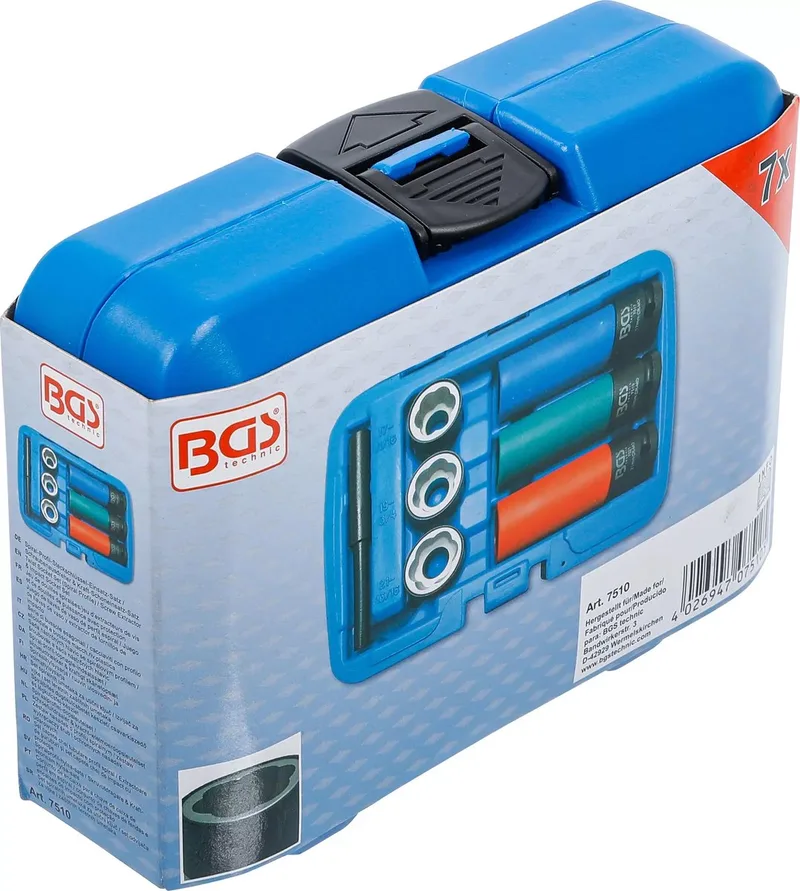 Spiraalprofiel-dopsleutel- en schroefuitdraaier set de BGS technic, Bleu – image du produit