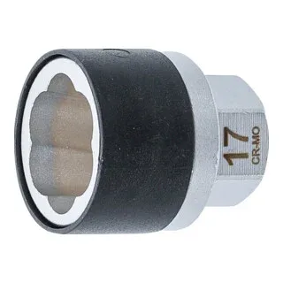Spiral-Profil-Steckschlüssel-Einsatz / Schraubenausdreher, Antrieb Außensechskant 17 mm, SW 17 mm von BGS technic – Produktbild