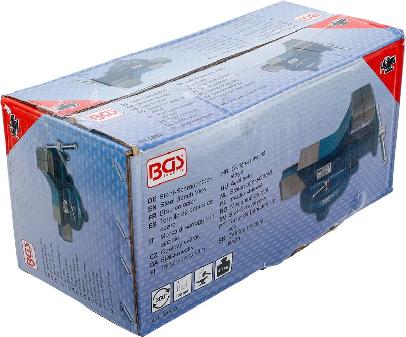 Stalen bankschroef - gesmeed - 100 mm spanbekken by BGS technic – product image