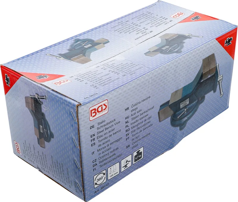 Stalen bankschroef - gesmeed - 125 mm spanbekken by BGS technic – product image
