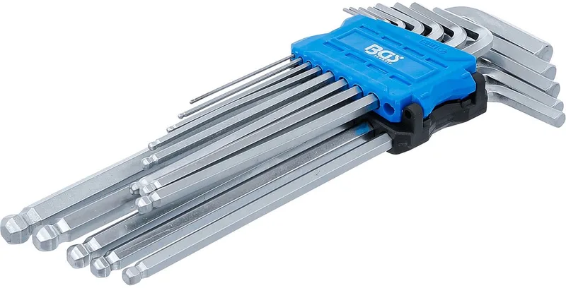 Stiftsleutelset extra lang inbus met kogelkop 1,5- 10 mm 13 delig de BGS technic, Bleu – image du produit