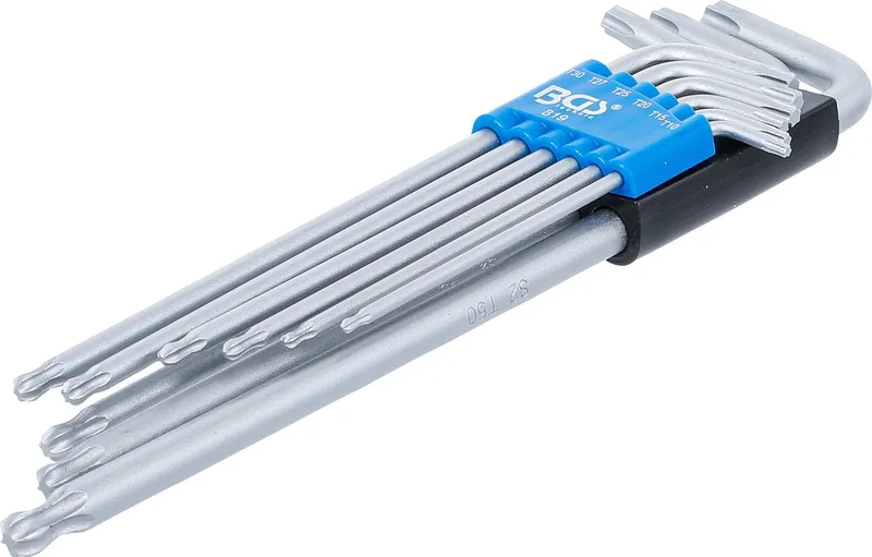 BGS Winkelschlüssel-Satz extra lang T-Profil (für TX) mit Kugelkopf T10 - T50 9-tlg. von BGS technic, Blau – Produktbild