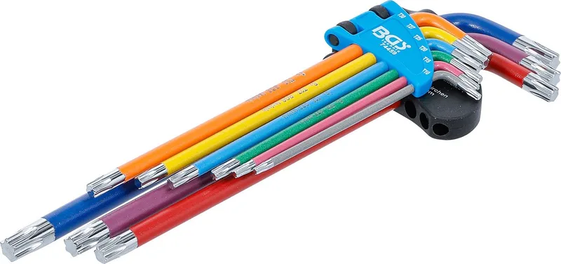Stiftsleutelset - extra lang - Torx T10 - T50 - 9 delig van BGS technic, Meerkleurig – productafbeelding
