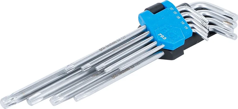 Stiftsleutelset extra lang torx T10 - T50 9 delig by BGS technic, Silver – product image
