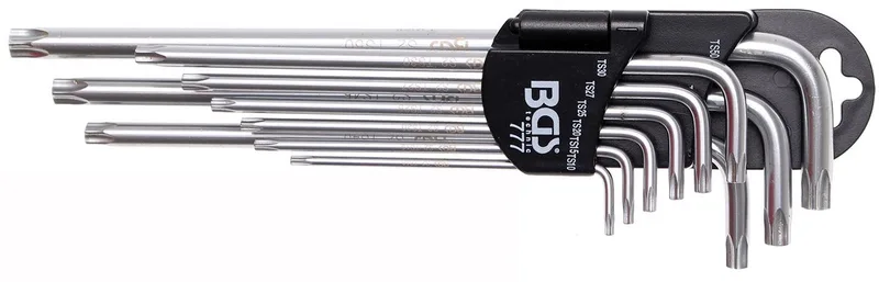 Stiftsleutelset extra lang Torx TS10 - TS50, 9 delig by BGS technic, Silver – product image