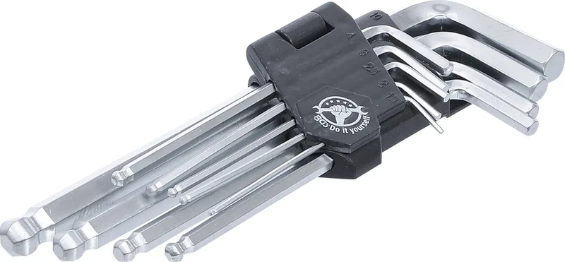 Stiftsleutelset inbus/inbus met kogelkop 1,5 - 10 mm 9 delig von BGS technic, Silber – Produktbild
