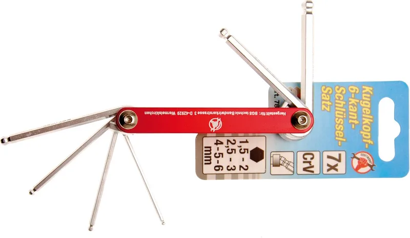 Stiftsleutelset inbus met kogelkop 1,5 - 6 mm 7 delig de BGS technic, Rouge – image du produit