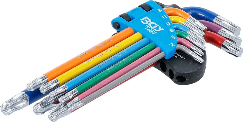 Stiftsleutelset - Torx met kogelkop T10 - T50 - 9 delig by BGS technic, Multicolour – product image