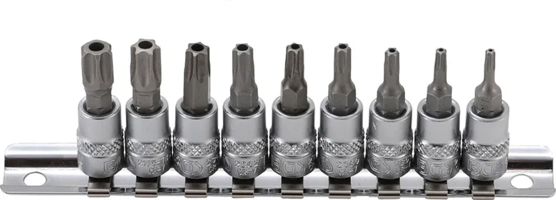 Torx doppenset 1/4" 9 delig (T10 - T50, met boring) BGS 2165 von BGS technic – Produktbild