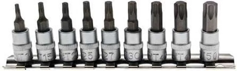 Torx doppenset - 9 delig - T10 - T15 - T20 - T25 - T27 - T30 - T40 - T45 en T50 - 1/4 aansluiting - BGS2164 van BGS technic – productafbeelding