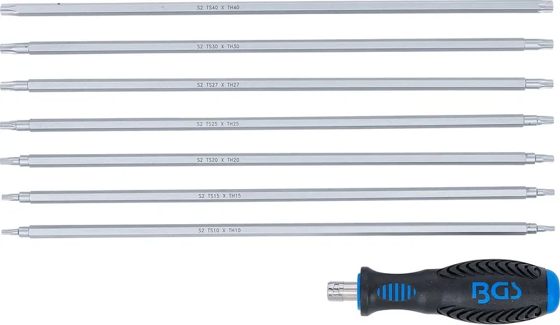 Torx Schroevendraaierset Verwisselbare Schachten 7-delig de BGS technic, Noir, Bleu – image du produit