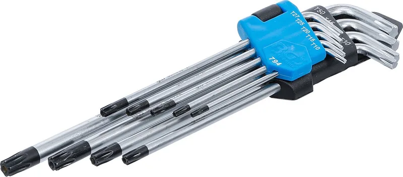 Torx (T-star) inbusset/ stiftsleutel set met boring, 9 delig, BGS 794 de BGS technic, Argent – image du produit